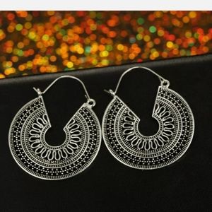 Boho 925 Silver Hoop Earrings for Women